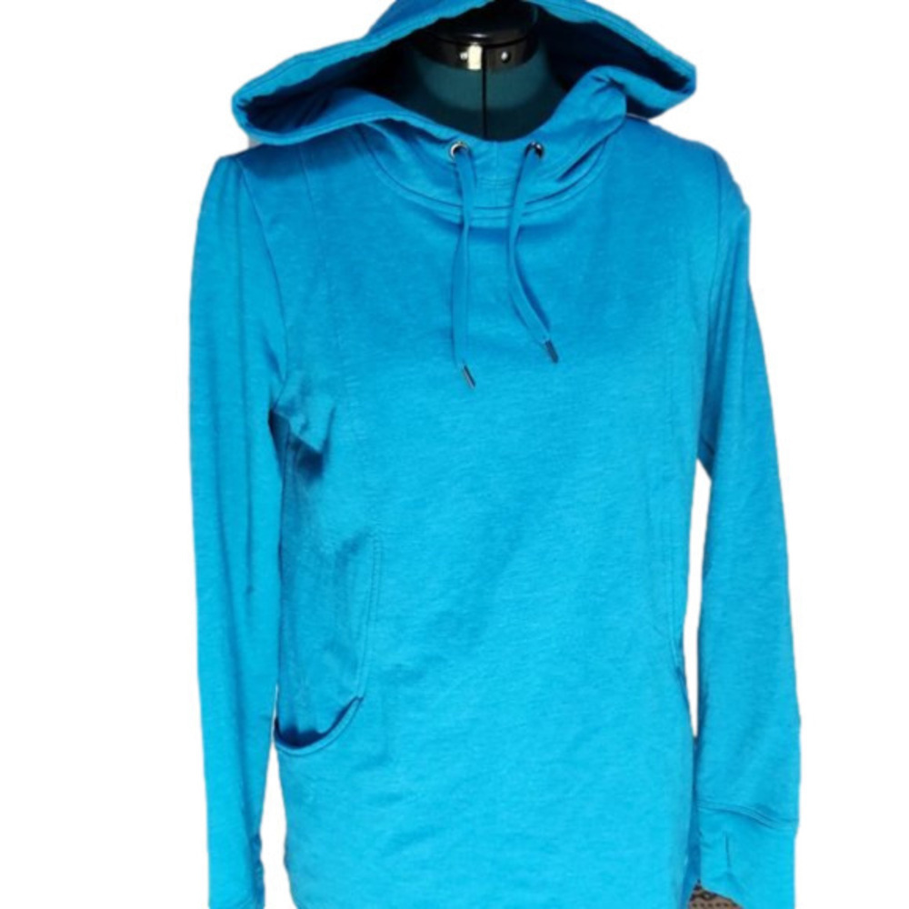 P135. Roots Bright Blue Lightweight Hoodie |M